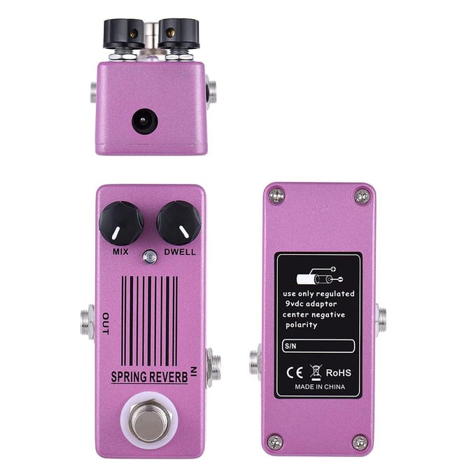 MOSKY MP-51 Spring Reverb Mini enkel gitaareffectpedaal True Bypass pink