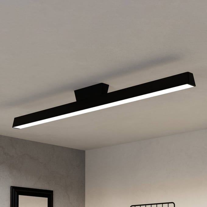 EGLO connect.z Simolaris-Z Smart Plafondlamp - 122 cm - Zwart/Wit - Instelbaar RGB & wit licht - Dimbaar - Zigbee