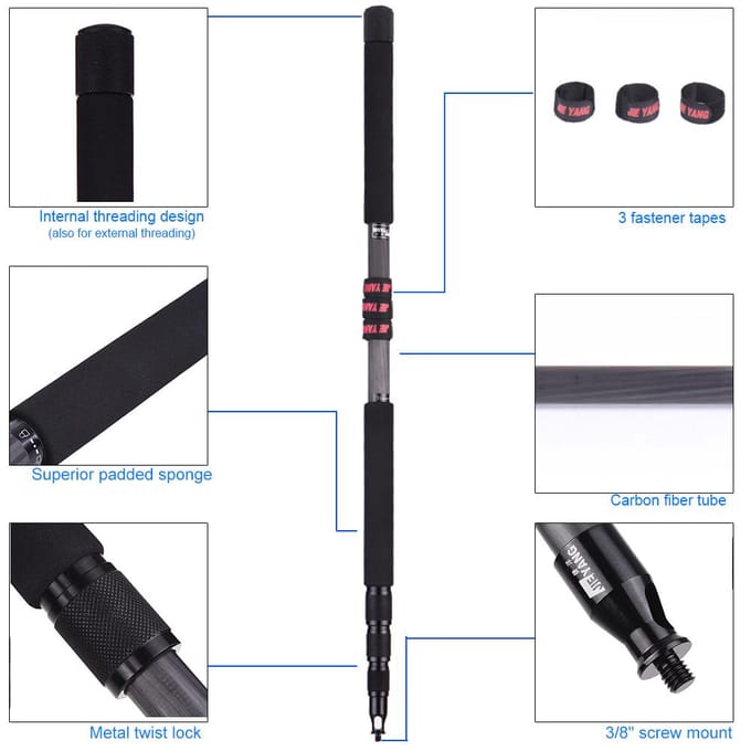 118 /3 M koolstofvezel telescopische verlengstuk Rob microfoon microfoon boompaal