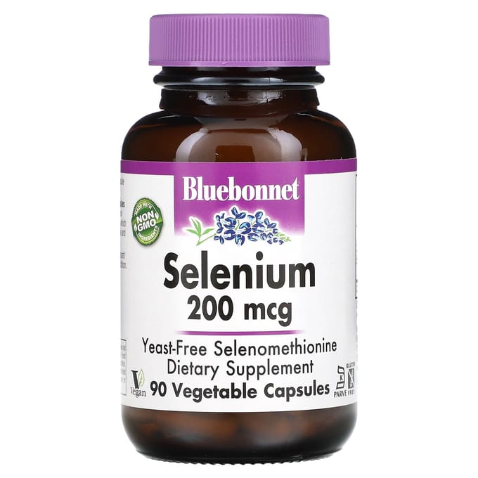 Bluebonnet Nutrition, Selenium, Selenomethionine, 200 mcg, 90 Plantaardige Capsules