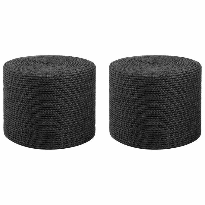 vidaXL - Jutetouw - 2 - st - 20 - mm - 100 - m - Zwart - 100% - Tossa - jute