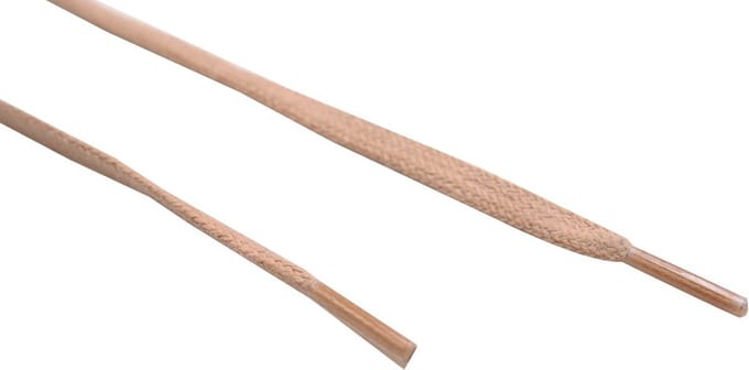 5 paar platte veter 45 cm, beige (10 stuks)