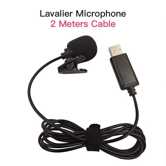 USB Lavalier Revers Condensator Microfoon Omnidirectioneel Bedrade Clip-on Microfoon Handsfree Plug & Play zwart