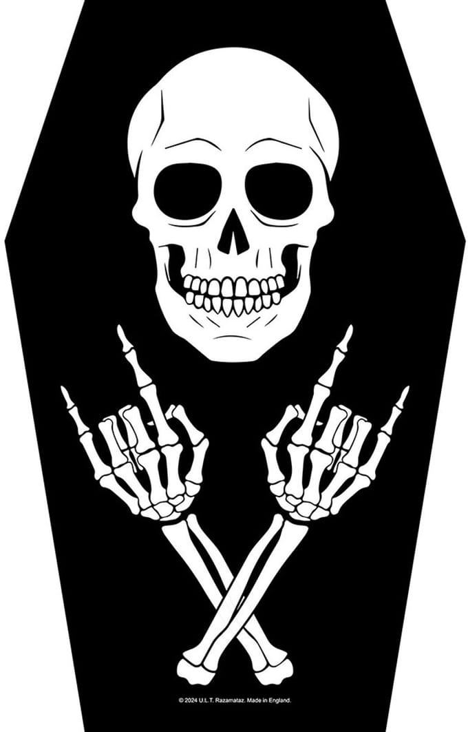 Rock Off - Coffin Skeleton Rugpatch - Zwart