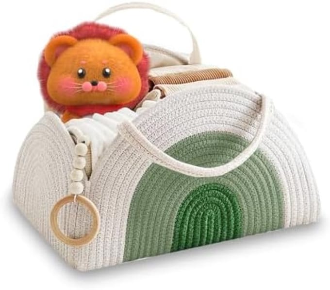 Draagbare Baby Opbergmand voor Luiertafel - Flexibele Organizer met Scheider