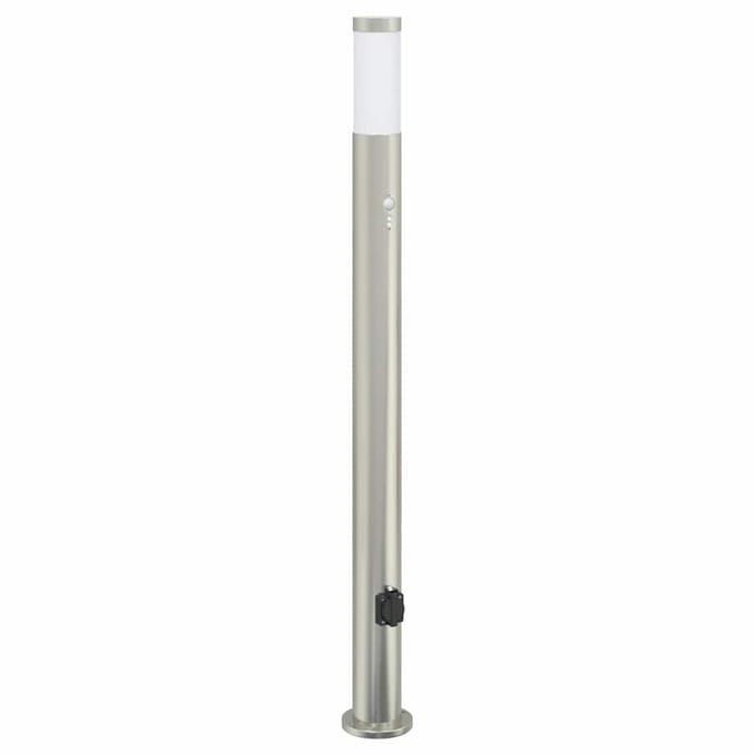 vidaXL Bolderarmatuur met sensor en stopcontact 110 cm roestvrij staal IP44