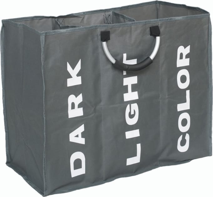 Bovista Wassorteerder 3 Vakken - Wassorteerder - Wasmand 3 Vakken - Laundry Basket - Laundry Bag - Donkergrijs