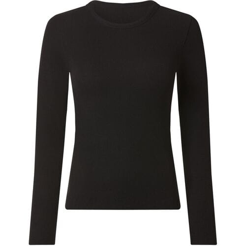 ESMARA Geribd dames shirt (Zwart, L (44/46))