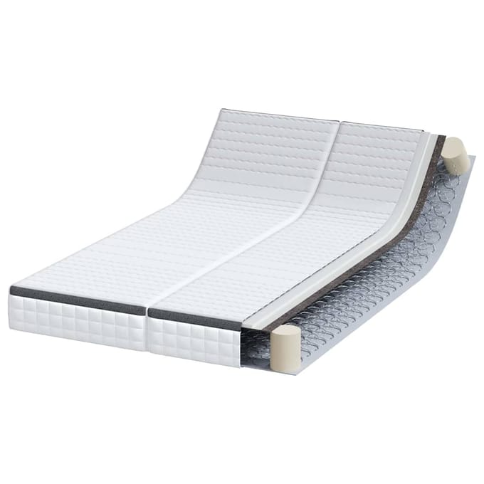 vidaXL - Matras - 2 - st - Medium - zacht - 60 - x - 200 - cm - Wit - en - Grijs