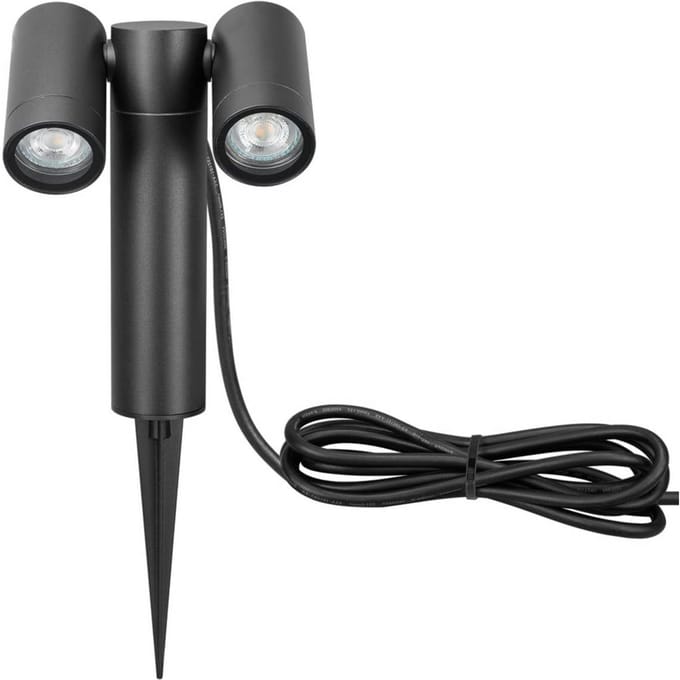 Prikspot CMD 9089, antraciet, lengte 17 cm, IP65, 2-lamps