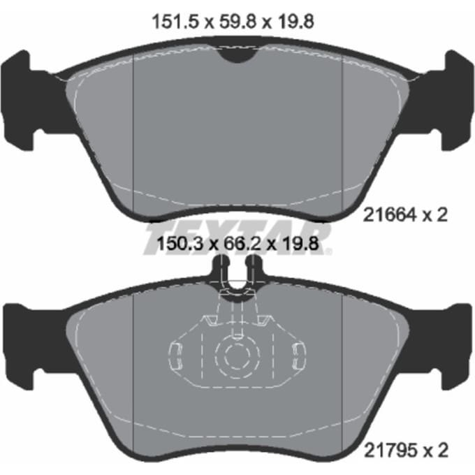 Remblokset TEXTAR 2166404, voor