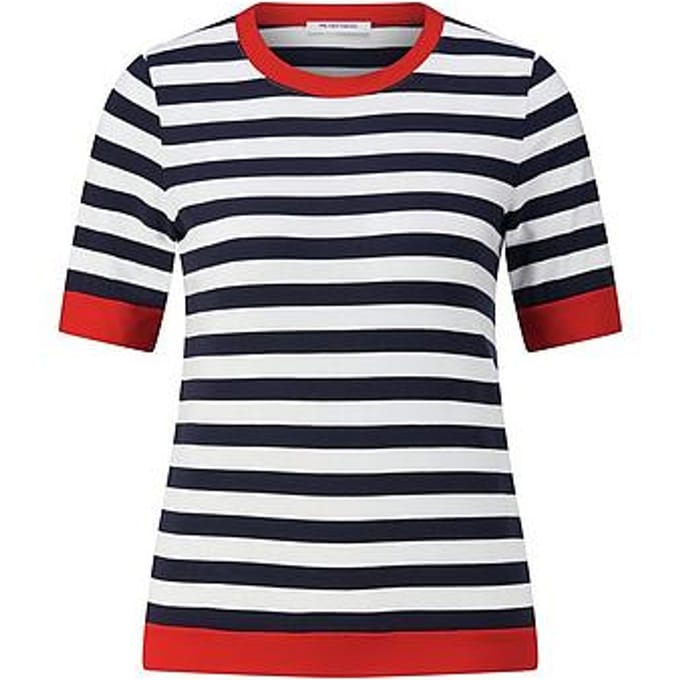 Shirt ronde hals Van Peter Hahn blauw