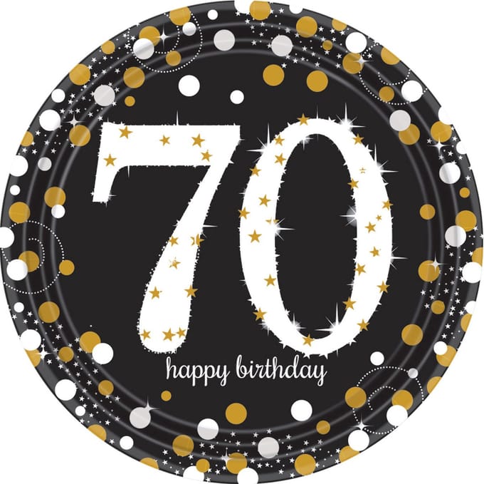 Amscan - Sparkling Celebrations - Borden 70 Goud (8 stuks)