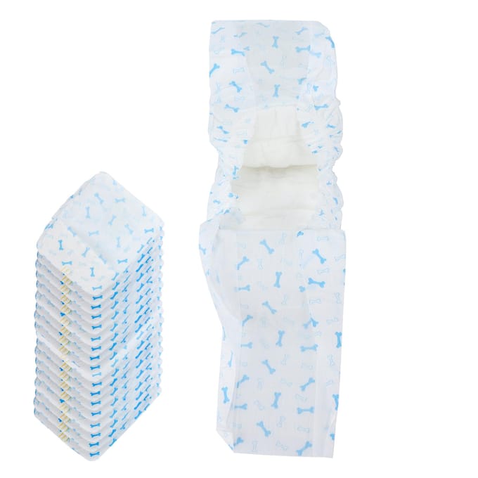 Couches pour Chien Mâle Déodorisation Charbon de Bambou Pet Jetable Bandes Ventrales avec Fuites white