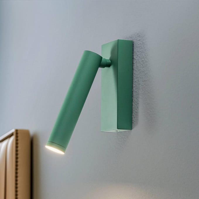 Argon LED wandlamp Rulo, groen, staal, 3000 K