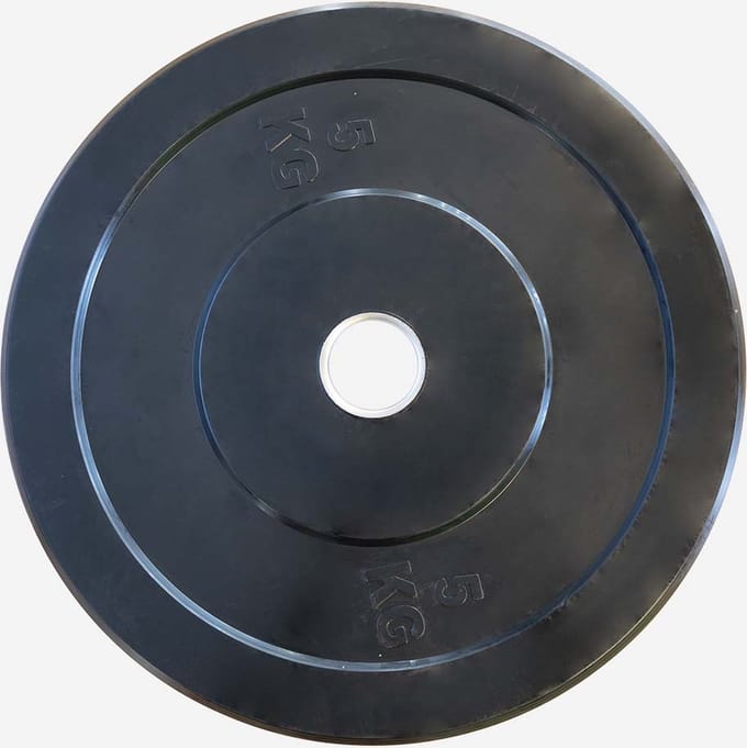 Black Bumperplate 5kg - Krachttraining - halterschijf - fitness