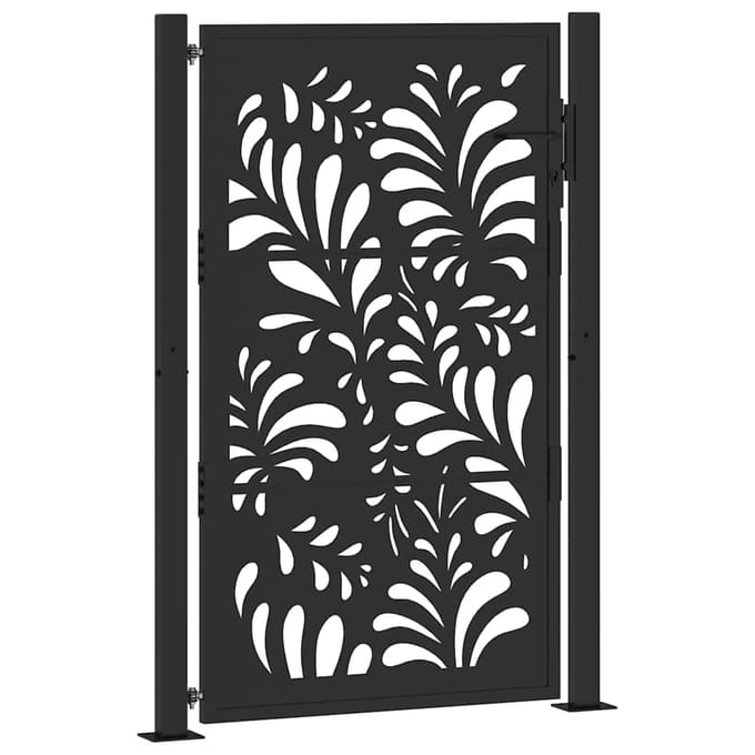 vidaXL - Poort - met - golfontwerp - 100x150 - cm - staal - zwart