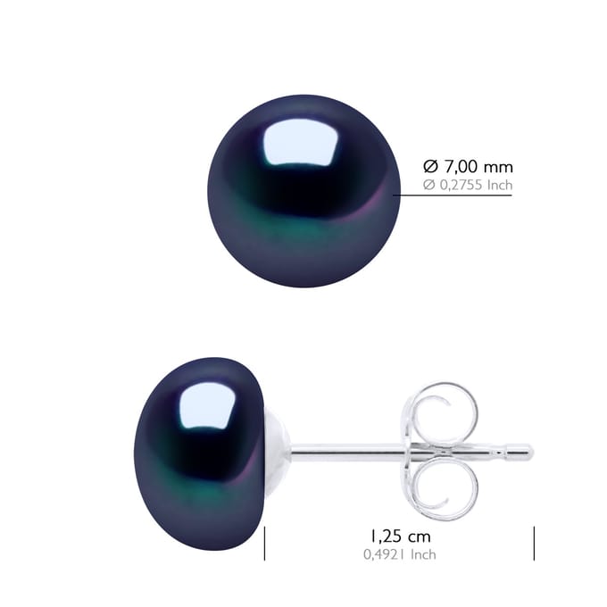 Oorbellen Echte Gecultiveerde Zoetwaterparels Knop 7-8 mm