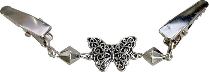 Fako Bijoux® - Vestsluiting - Vestclip - Vlinder Rombus - Zilverkleurig