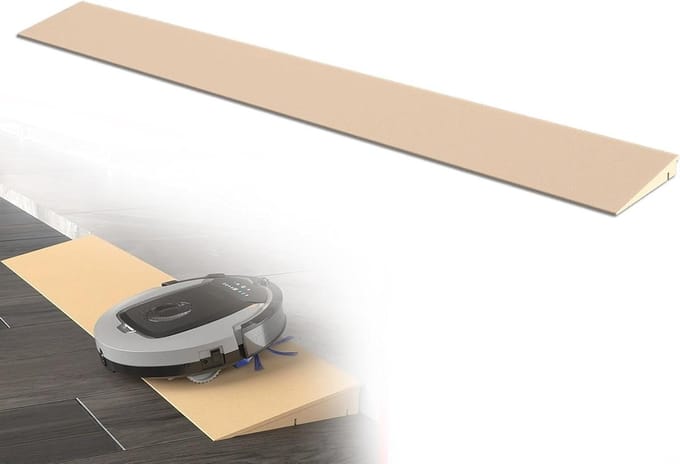 Drempelhulp Plastic - Oprit Rolstoel - Robotstofzuiger Hulp - Antislip Structuur - 100x12x2 cm - Khaki