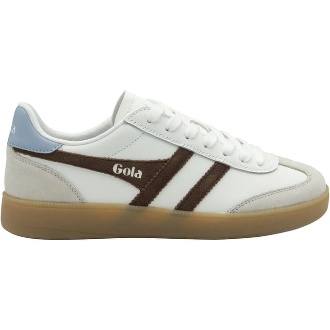 Gola Viper Leather - Damessneaker - Wit-Donkerbruin-Air-Gum