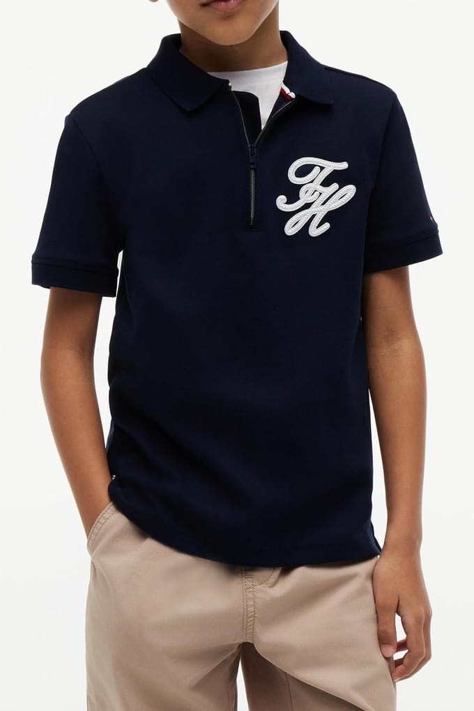 Tommy Hilfiger Boys Th Script Interlock Dark Night Navy Größe: 6 | Hemden Outlet | kids | Schwarz