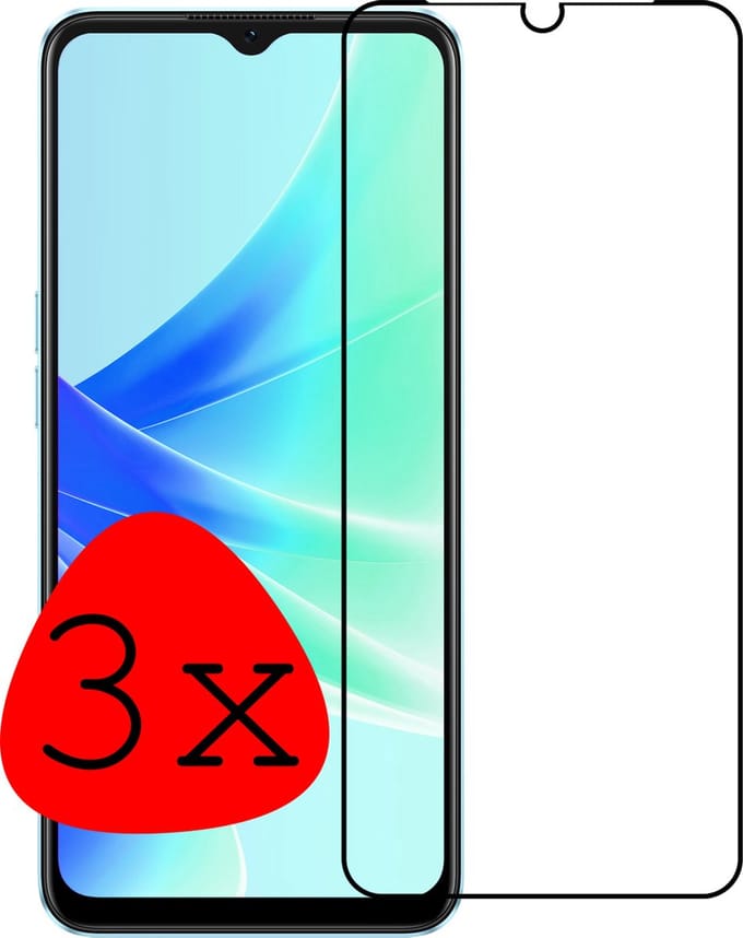 Screenprotector - 3 Stuks Geschikt voor OPPO A57 - Full Cover - Beschermglas - Gehard Glas - Tempered Glass - Screen Protector