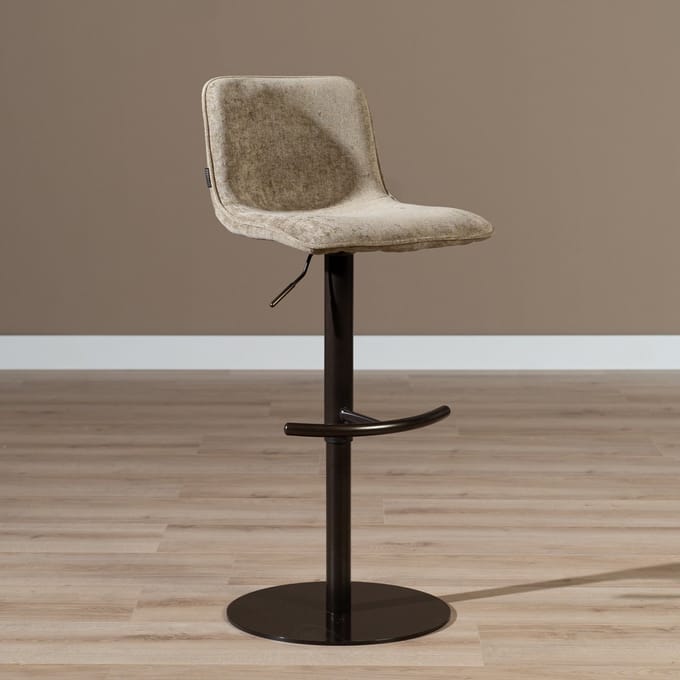 Bronx71® Velvet barkruk Jack taupe 60-82 cm - barstoel