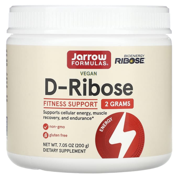 Jarrow Formulas, D-Ribose Végétalien, 2 g, 7,05 oz (200g)