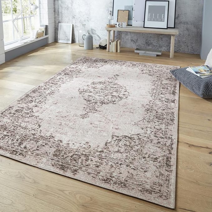 Vintage vloerkleed – Pleasure Rose/Zwart Vertou 200x290cm