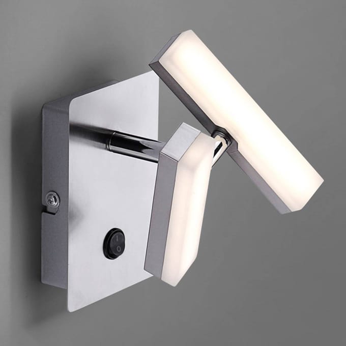 JUST LIGHT. GmbH Hoekige LED-wandlamp Rico, 2-lichts