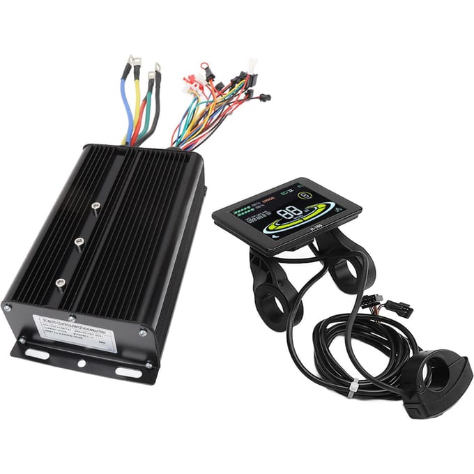 80A Elektrische Fiets Borstelloze Motor Controller Kit met Kleurenscherm LCD Paneel 20X Gashendel Hulp Sensor black