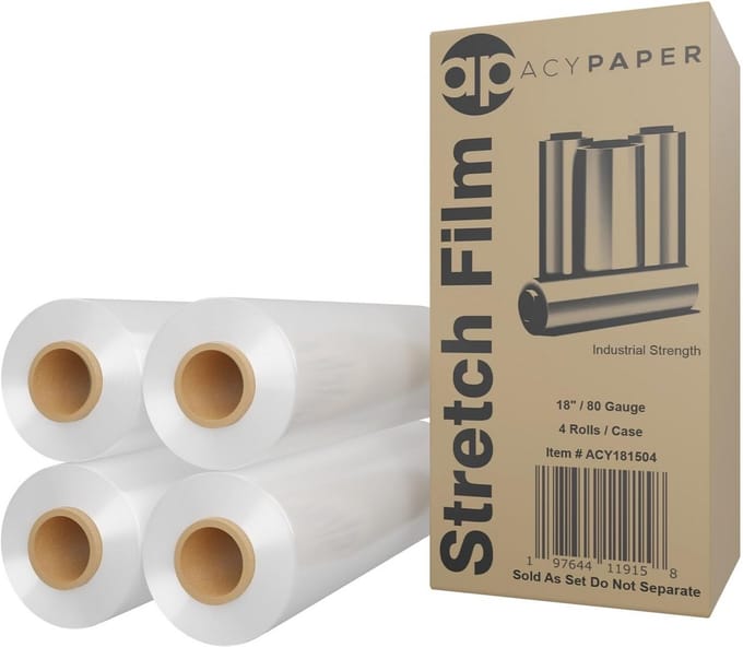 Stretchfolie 18 Inch Zware Krimpfolie Palletwikkelfolie 4 Rollen