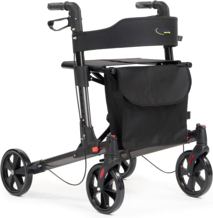 MultiMotion Double Lichtgewicht rollator - Antraciet - Dubbel Opvouwbaar - PU banden