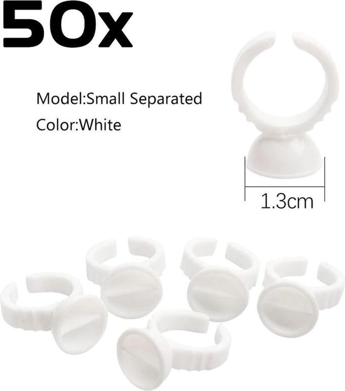 DW4Trading Ring Permanente Make-up - 50 Stuks - Wit - Dubbel