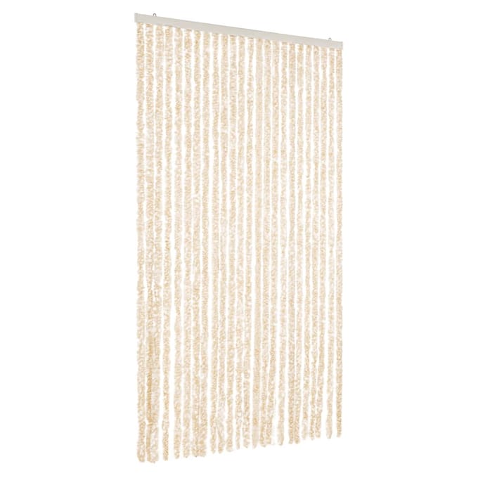 vidaXL - Vliegengordijn - 100x220 - cm - chenille - beige - en - wit