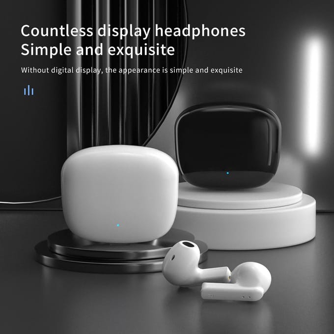 Écouteurs casque de jeu sans fil antenne en céramique microphone en silicone appel noir