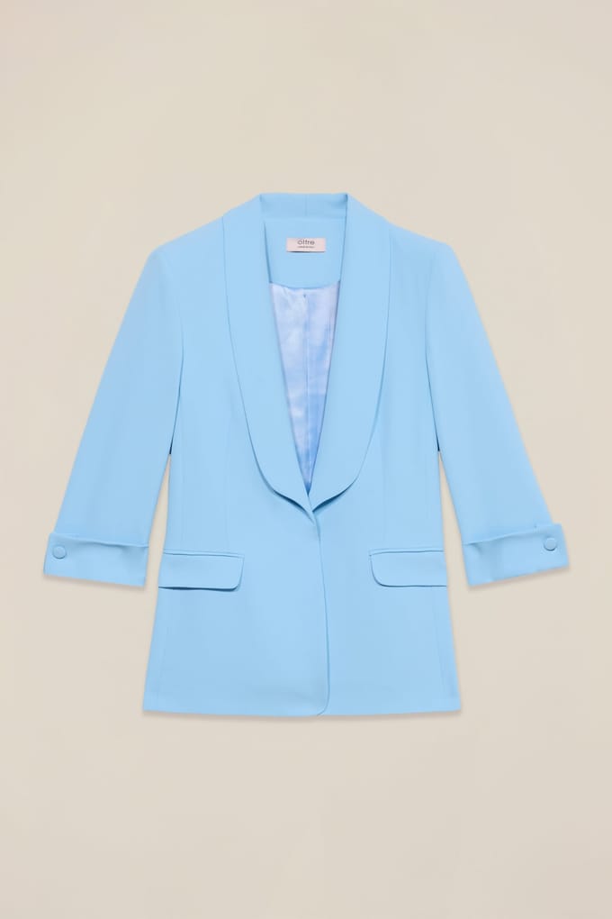 Oltre Blazer With Three-quarter Sleeves Light Blue Taglia: 42 | Blazers Outlet | Donna | Blu