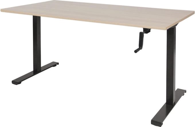 Zit Sta bureau - Slinger 180x90 Eiken - zwart frame