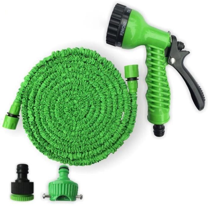 Tuyau d'arrosage extensible retractable 15m - KONVINIT - Pistolet Offert - Vert vert