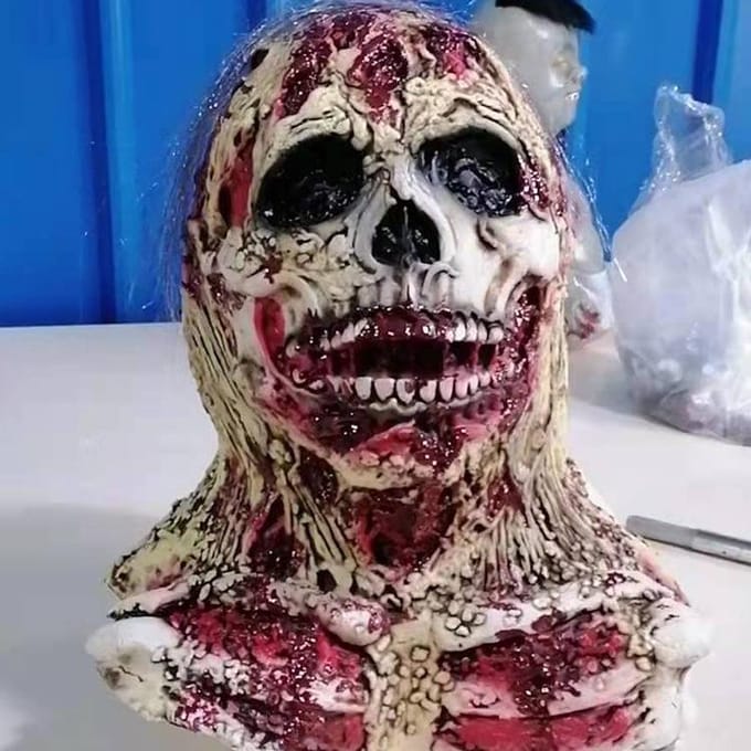 Halloween room escape horror spookhuis COS zombie hoofddeksel One size rood