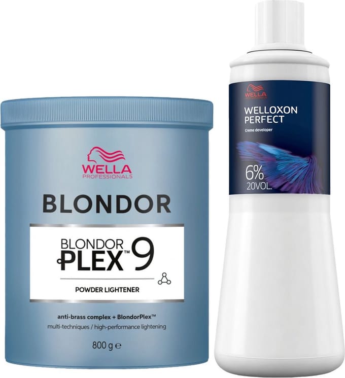Wella BlondorPlex Powder 9 800gr + Wella Welloxon Perfect ME+ 6% 1000ml