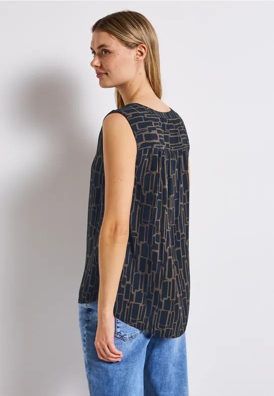 Gedessineerde blouse top