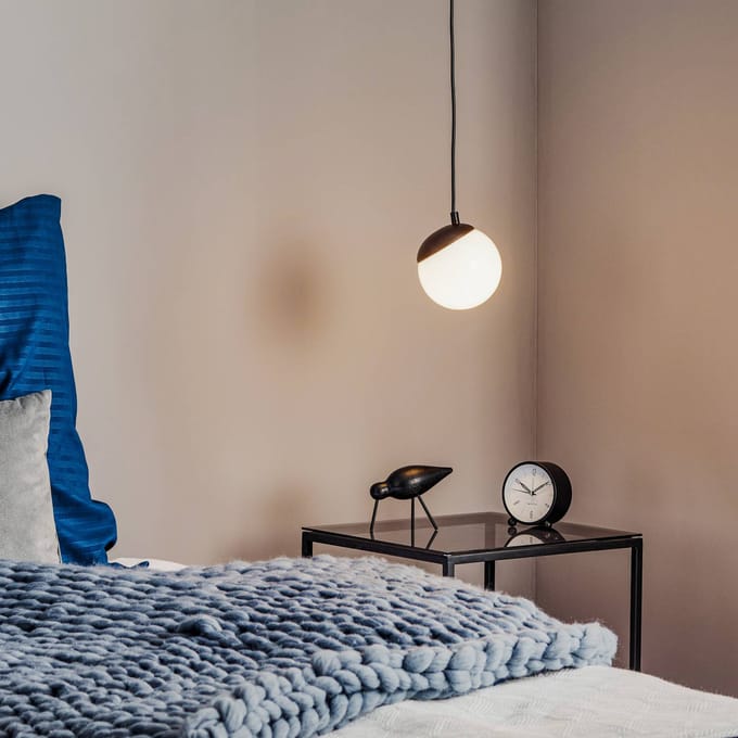 Eko-Light Hanglamp Sfera, 1-lamp, glas, metaal, zwart