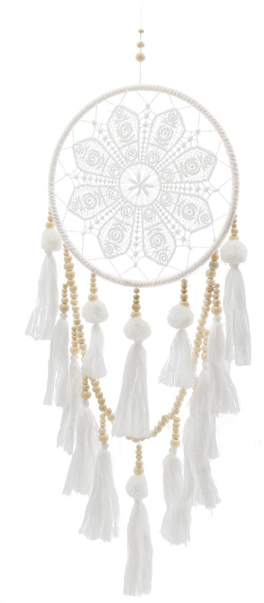 Dailygoods- Dromenvanger Handgemaakt - Wandhanger - Macrame - Auto Decoratie - Bruiloft Decoratie - Polyester 36 cm - Autodecoratie
