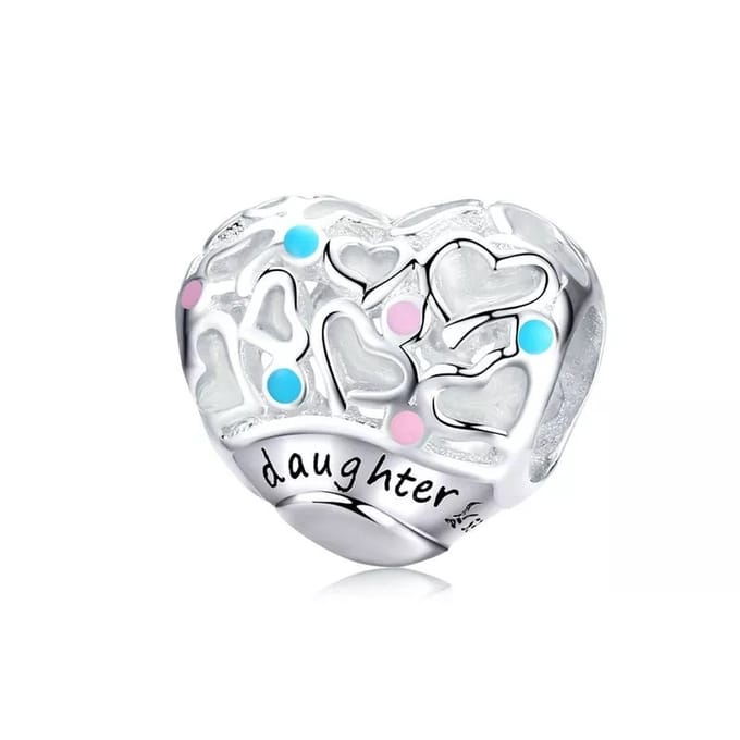 Bedel Dochter Hart - Daughter - Voor je bedelarmband - Zilver - RomyStones