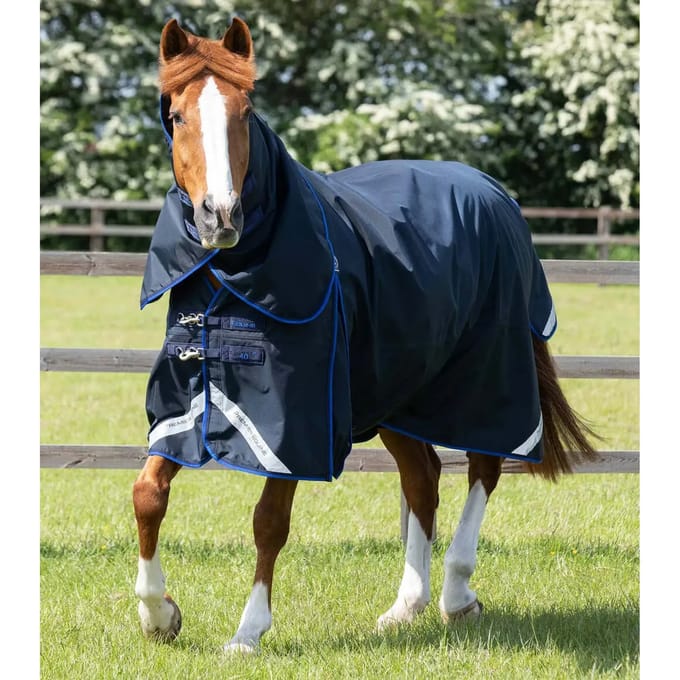 Waterdichte paardendeken met halsbedekking Premier Equine Buster 40g