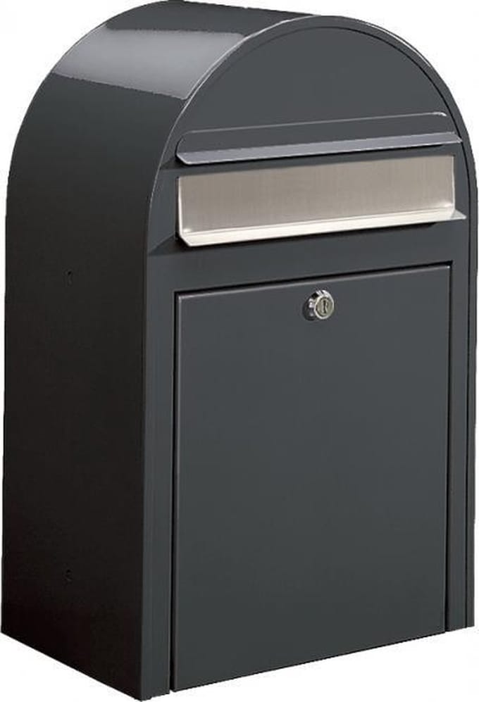BOBI Brievenbus Classic - RAL 7016 - Donkergrijs en RVS Klep