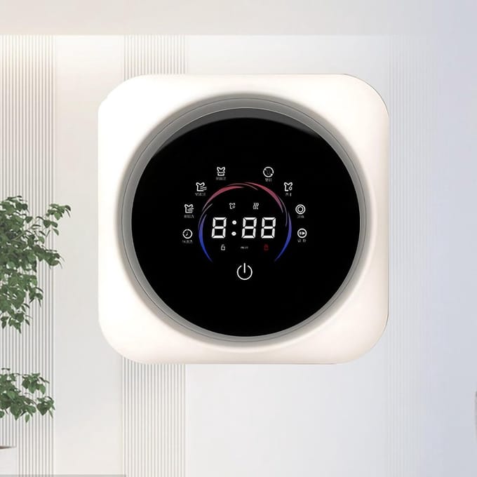 Mini Wasmachine 2-in-1 met LCD Bedieningspaneel en Hoge Temperatuur Drogen