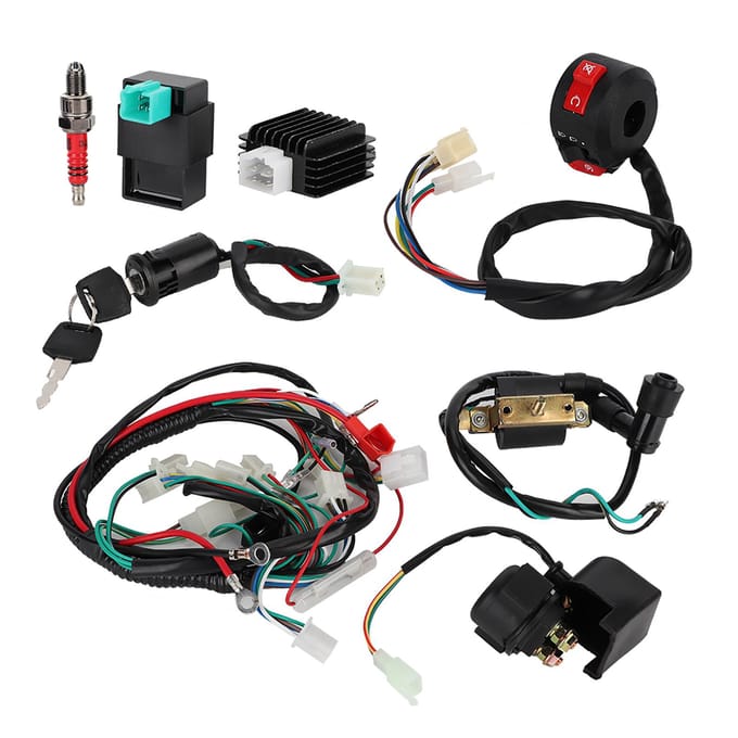 Kabelboom Solenoïde Spoel Gelijkrichter CDI Kit Past voor 50cc 70cc 110cc 125cc ATV Quad Bike black